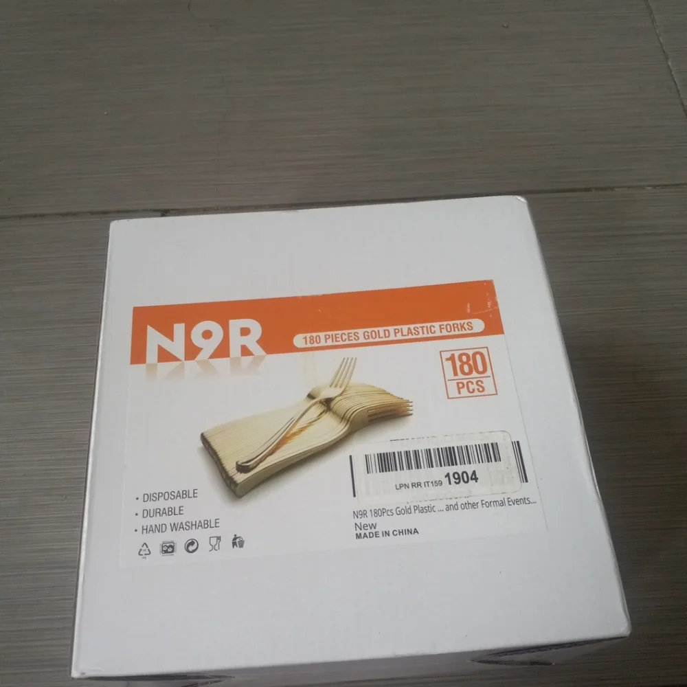 N9R Gold Plastic Forks, Solid, Durable and Heavy Duty Plastic Forks ~ 180 Piece